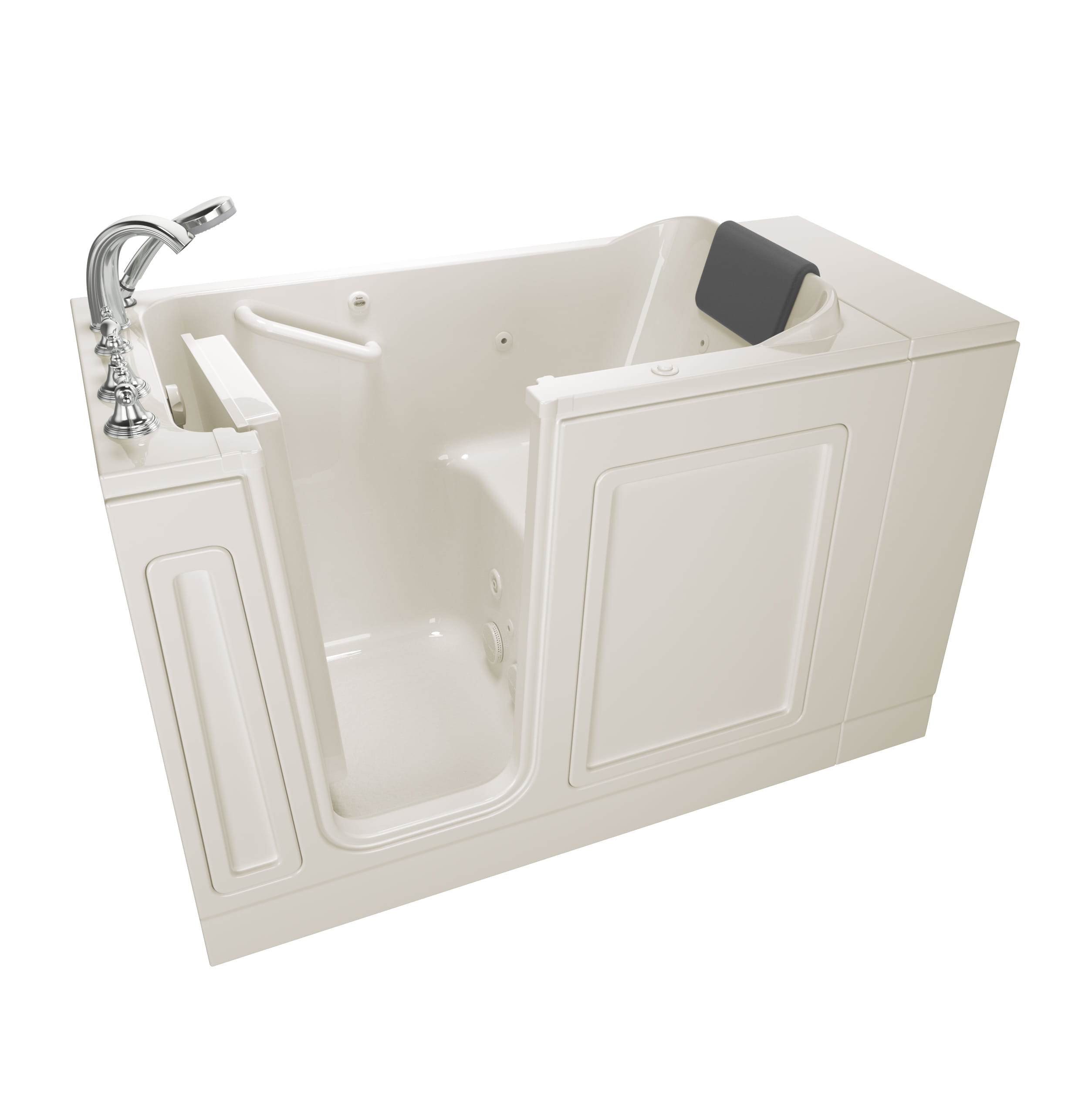 Acrylic Luxury Series 28 x 48 Inch Walk in Tub With Whirlpool System   Left Hand Drain With Faucet WIB LINEN